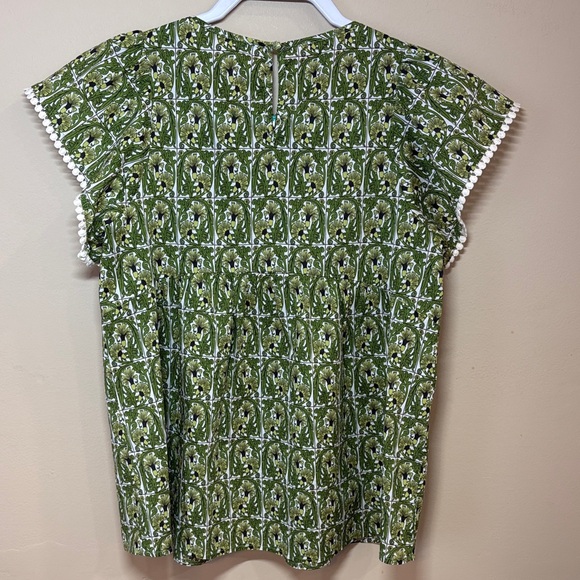 THML Green and Orange Embroidered Blouse - Picture 3 of 10